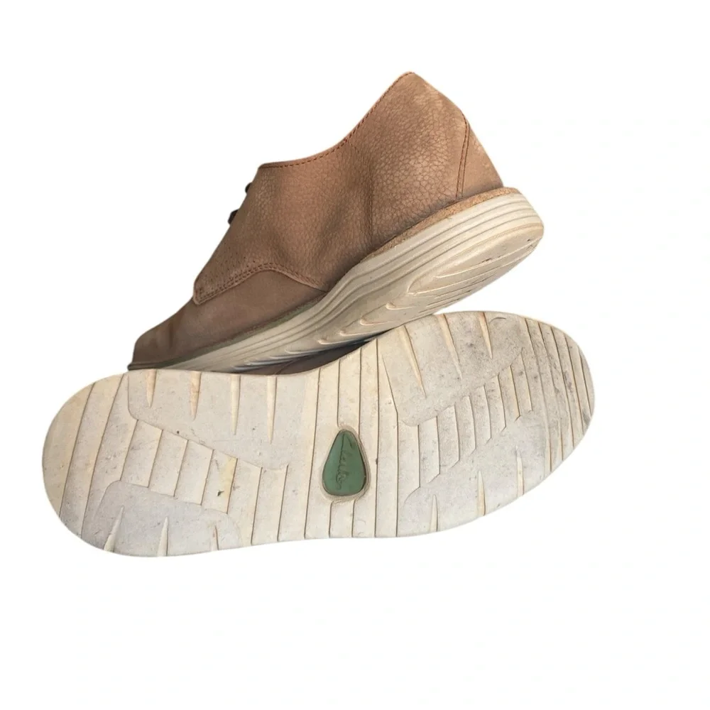 Clarks Tan Suede Hybrid Oxford Derby Sneaker Sole Men’s 12 Lightweight